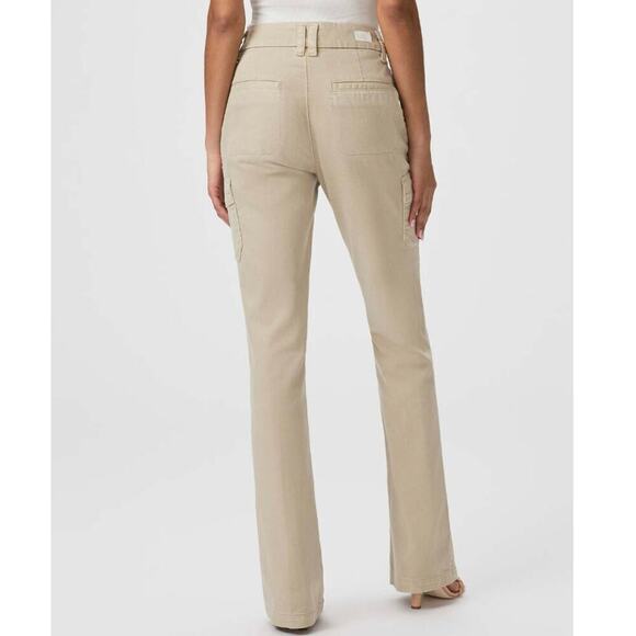 Paige Dion Cargo Pants Size 28 Vintage Sand Full Length Wide Leg Cotton Casual - Picture 5 of 16